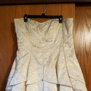 Short Cream and Gold A-line